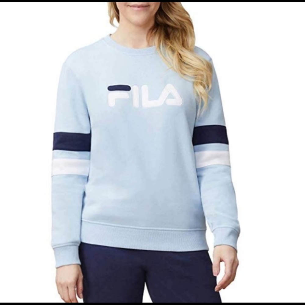 fila crewneck sweatshirt light blue